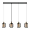 Eglo CHISLE PENDEL 4xE27 ZWART/BRONS/AMBER