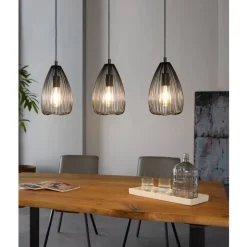 Eglo CLEVEDON hanglamp staal zwart H: 1100 mm