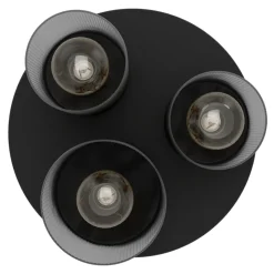 Eglo COLOMERA Plafondarmaturen staal zwart / Glas mat grijs H: 240 mm | Ø 350 mm