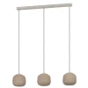 Eglo COMINIO hanglamp staal taupe / glas geëtst zand H: 1100 mm