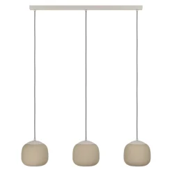 Eglo COMINIO hanglamp staal taupe / glas geëtst zand H: 1100 mm