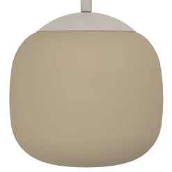 Eglo COMINIO hanglamp staal taupe / glas geëtst zand H: 1100 mm