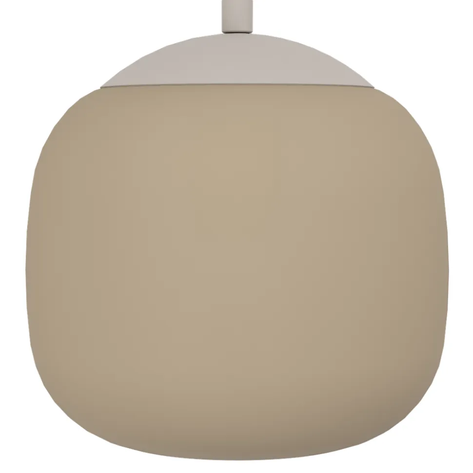 Eglo COMINIO hanglamp staal taupe / glas geëtst zand H: 1100 mm | Ø 185 mm