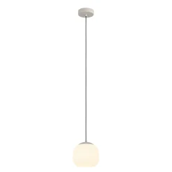 Eglo COMINIO hanglamp staal taupe / glas geëtst zand H: 1100 mm | Ø 185 mm