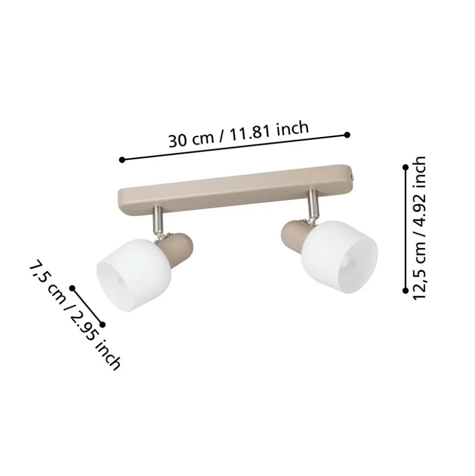 Eglo CORATO spot staal zand, mat nikkel / Glas wit H: 125 mm