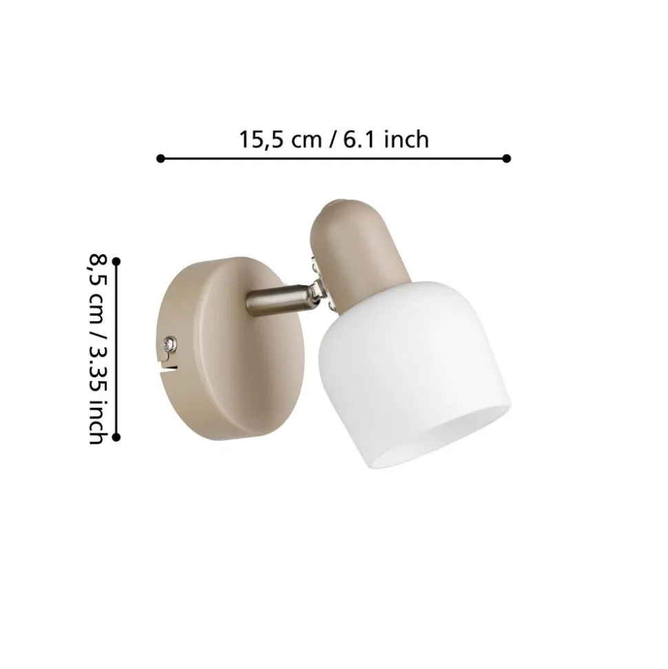 Eglo CORATO spot staal zand, mat nikkel / Glas wit H: 125 mm