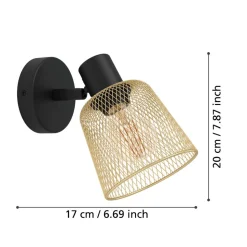 Eglo COSLADA spot staal zwart / staal zwart, geelkoper H: 200 mm