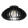 Eglo COSSANO 3 Plafondarmaturen staal zwart / Hout zwart H: 235 mm | Ø 450 mm