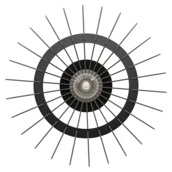 Eglo COSSANO 3 Plafondarmaturen staal zwart / Hout zwart H: 235 mm | Ø 450 mm