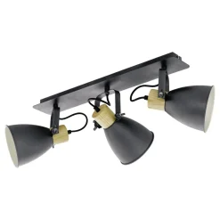 Eglo COSWARTH spot staal, hout antraciet, crèmewit, bruin H: 240 mm