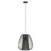 Eglo CURASAO hanglamp staal zwart / staal, textiel zwart, goud H: 1100 mm | Ø 335 mm