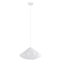 Eglo DOLWEN hanglamp staal wit / textiel wit H: 1100 mm | Ø 425 mm