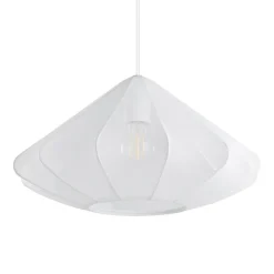 Eglo DOLWEN hanglamp staal wit / textiel wit H: 1100 mm | Ø 425 mm