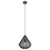 Eglo DOLWEN hanglamp staal zwart / textiel zwart H: 1100 mm | Ø 335 mm