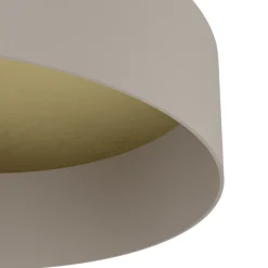 Eglo DUAIA Plafondarmaturen staal taupe-structuur / hout, staal bruin, geborsteld messing H: 160 mm | Ø 420 mm