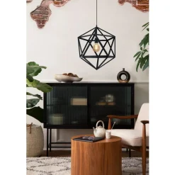 Eglo EMBLETON hanglamp staal zwart H: 1500 mm | Ø 460 mm