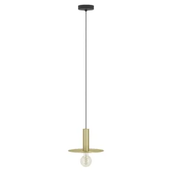 Eglo ESCANDELL hanglamp staal zwart, geborsteld messing H: 1100 mm | Ø 250 mm