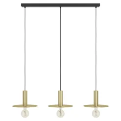 Eglo ESCANDELL hanglamp staal zwart, geborsteld messing H: 1100 mm