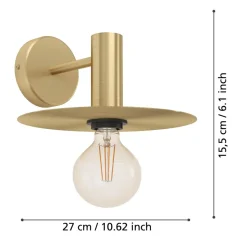 Eglo ESCANDELL Wandlamp staal geelkoper-geborsteld H: 120 mm