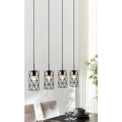 Eglo ESTEVAU hanglamp staal donkerbruin H: 1100 mm