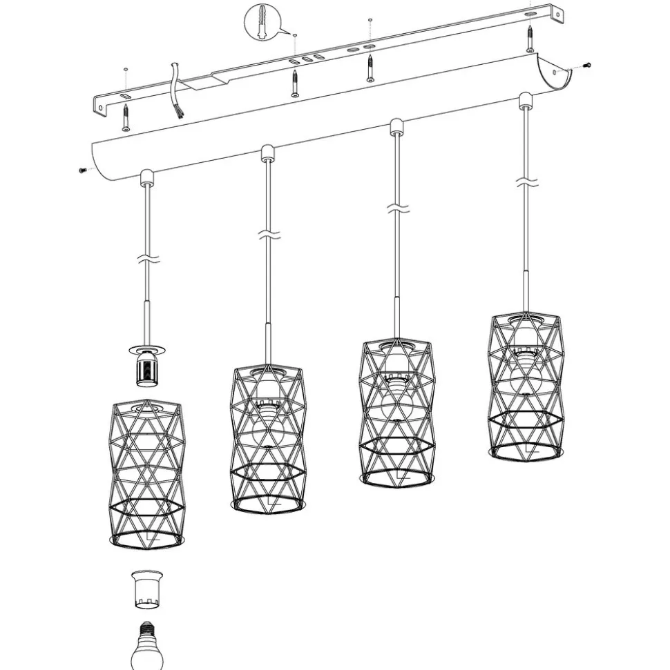 Eglo ESTEVAU hanglamp staal donkerbruin H: 1100 mm
