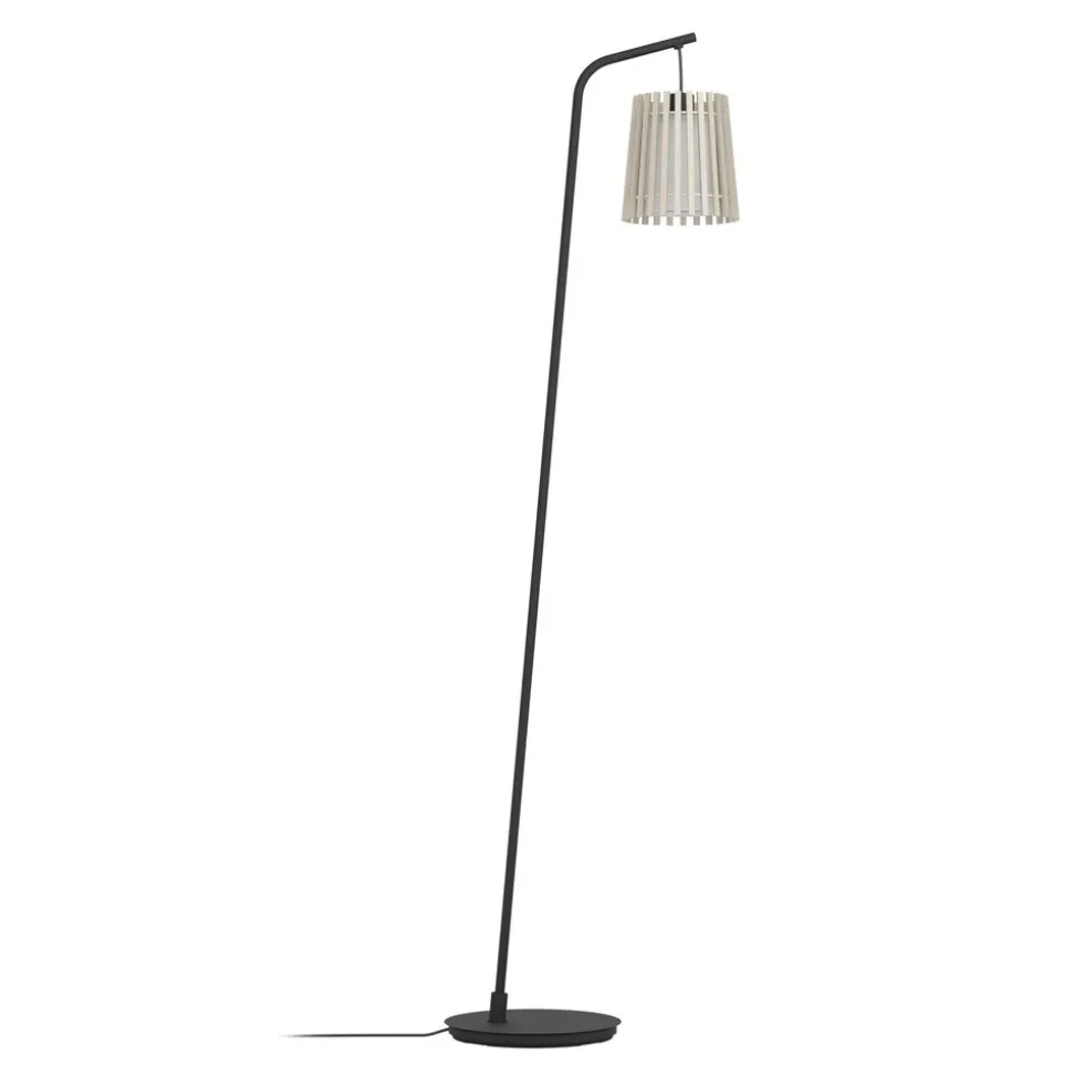 Eglo FATTORIA Staande lampen staal zwart / hout, textiel natuur, wit H: 1700 mm