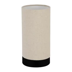 Eglo FENIGLIA Tafellampen staal zwart / textiel, linnen natuur H: 255 mm | Ø 120 mm