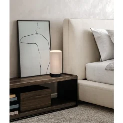 Eglo FENIGLIA Tafellampen staal zwart / textiel, linnen natuur H: 255 mm | Ø 120 mm