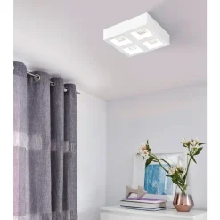 Eglo FERREROS Wand-/plafondlamp staal wit / Kunststof wit H: 60 mm