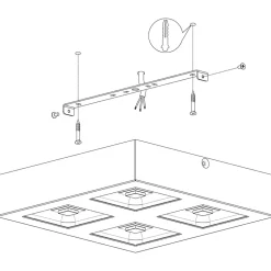 Eglo FERREROS Wand-/plafondlamp staal wit / Kunststof wit H: 60 mm