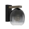 Eglo FILAGO Wandlamp hout, staal bruin, zwart / Glas zwart, grijs, transparant H: 200 mm
