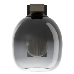 Eglo FILAGO Wandlamp hout, staal bruin, zwart / Glas zwart, grijs, transparant H: 200 mm