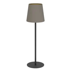 Eglo FIORANA Tafellampen staal zwart / textiel cappucino, goud H: 530 mm | Ø 150 mm
