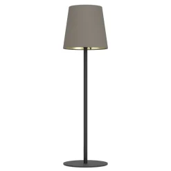 Eglo FIORANA Tafellampen staal zwart / textiel cappucino, goud H: 530 mm | Ø 150 mm