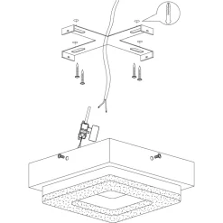 Eglo FRADELO Wand-/plafondlamp staal chroom / kunststof, kristal chroom, helder H: 60 mm