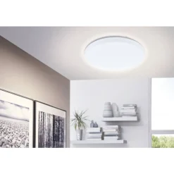 Eglo FRANIA Wand-/plafondlamp staal wit / Kunststof wit H: 70 mm | Ø 330 mm