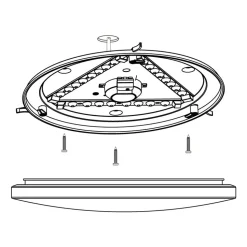 Eglo FRANIA Wand-/plafondlamp staal wit / Kunststof wit H: 70 mm | Ø 330 mm
