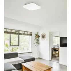 Eglo FRANIA Wand-/plafondlamp staal wit / Kunststof wit H: 70 mm