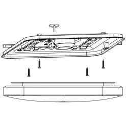 Eglo FRANIA Wand-/plafondlamp staal wit / Kunststof wit H: 70 mm