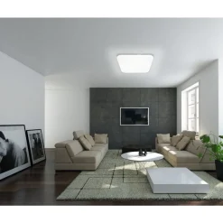 Eglo FRANIA Wand-/plafondlamp staal wit / Kunststof wit H: 70 mm