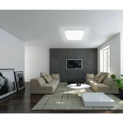 Eglo FRANIA Wand-/plafondlamp staal wit / Kunststof wit H: 70 mm