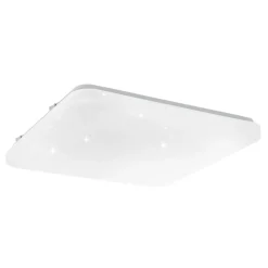 Eglo FRANIA-S Wand-/plafondlamp staal wit / kunststof met kristaleffect wit H: 70 mm