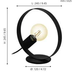 Eglo FRIJOLAS Tafellampen staal zwart H: 245 mm