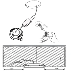 Eglo FUEVA 5 inbouwarmatuur staal nikkel-mat / Kunststof wit Ø 117 mm