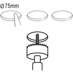 Eglo FUEVA 5 inbouwarmatuur staal zwart / Kunststof wit Ø 86 mm