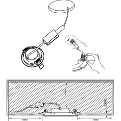 Eglo FUEVA 5 inbouwarmatuur staal wit / Kunststof wit Ø 86 mm