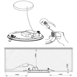 Eglo FUEVA 5 inbouwarmatuur staal nikkel-mat / Kunststof wit Ø 166 mm