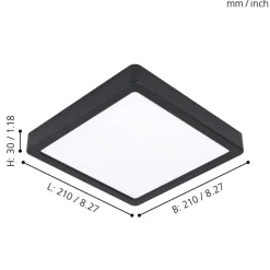 Eglo FUEVA 5 opbouwarmatuur staal zwart / Kunststof wit H: 28 mm