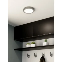 Eglo FUEVA 5 opbouwarmatuur staal nikkel-mat / Kunststof wit H: 28 mm | Ø 160 mm