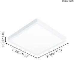 Eglo FUEVA 5 opbouwarmatuur staal wit / Kunststof wit H: 28 mm